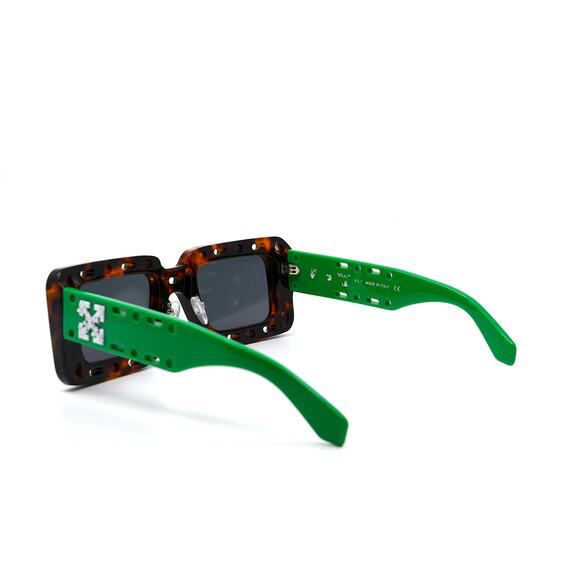 OFF-WHITE 0ER1025 HAVANA GREEN GREY WOMEN'S AUTHENTIC SUNGLASSES - Picture 6 of 12